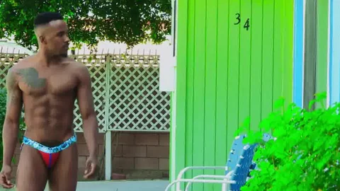 HotHouse: Hunk Pheonix Fellington jerking huge balls in the spring