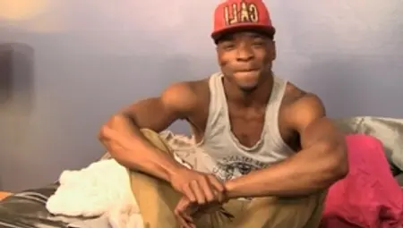 ZackRandall.net - Charles King jerking black cock and masturbating in the bed