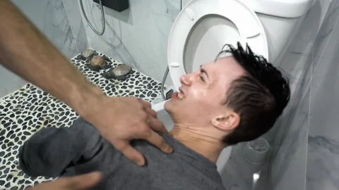 BrotherCrush: Tight and dirty thief Valentino Nappystar sloppy blowjob cum in toilet
