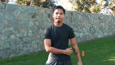 Str8 Chaser - Tattooed asian twink Paul Wagner plus John Rene cheating outdoors
